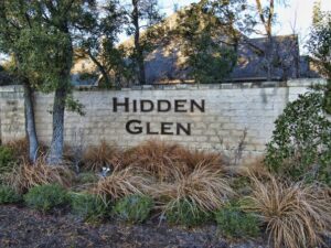 Hidden Glen sign