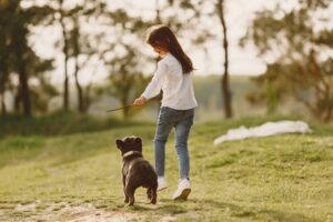 Girl with dog